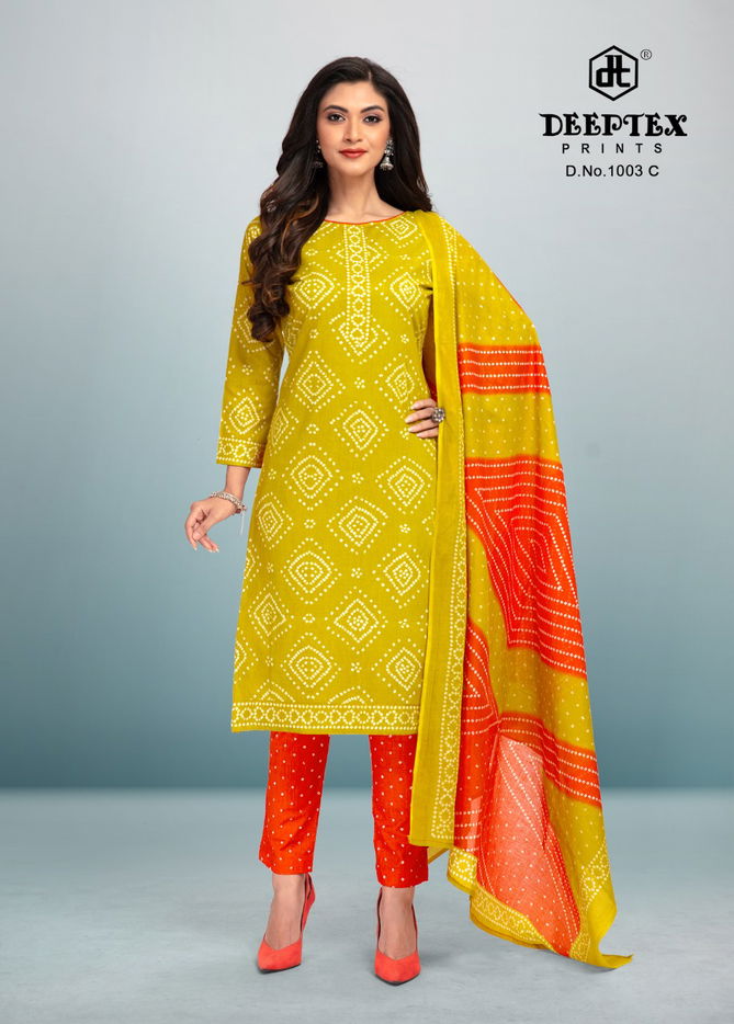 4 Colour 1 By Deeptex Printed Cotton Dress Material Catalog
